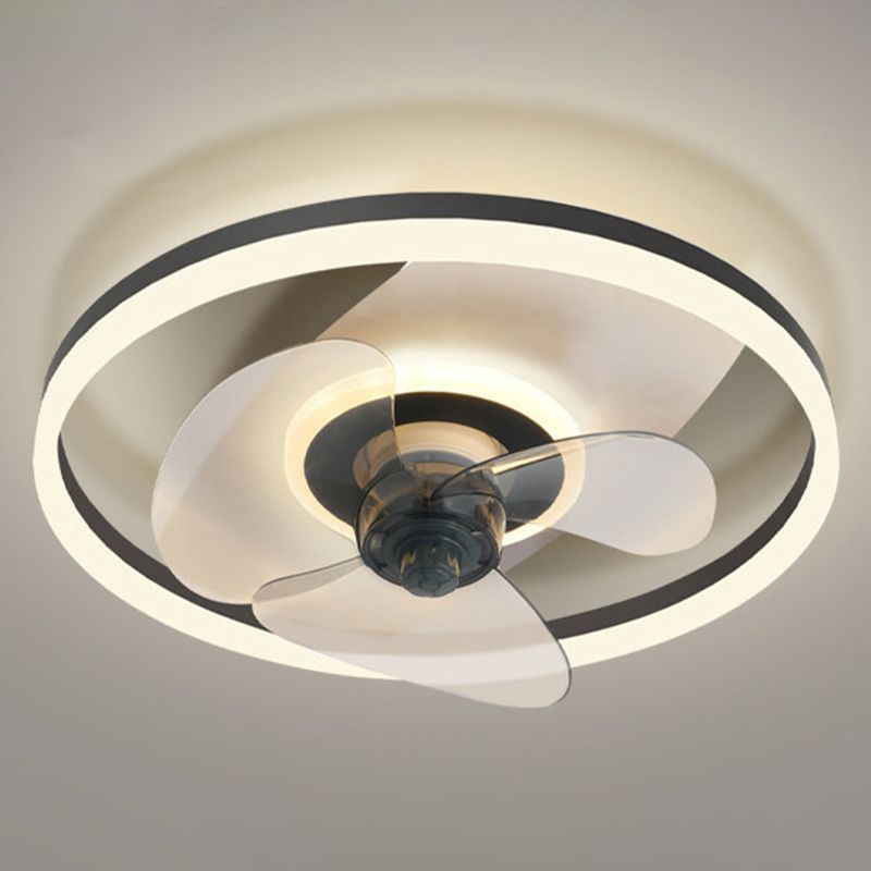 Edge Ring Black Ceiling Fan with Light, DIA 50CM