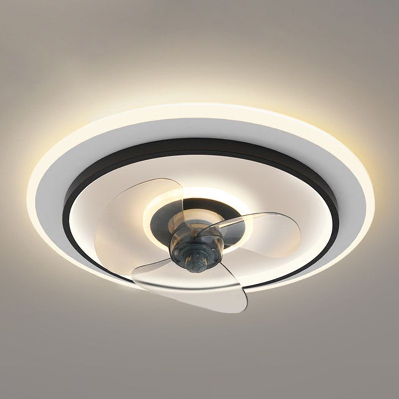 Edge Ring Black Ceiling Fan with Light, DIA 50CM