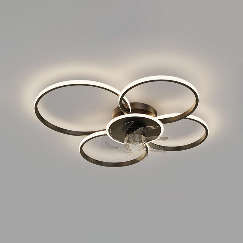Arisha Ceiling Fan with Light, 2/3/4/5 Rings, 2 Colour, DIA 45/55/60/80CM