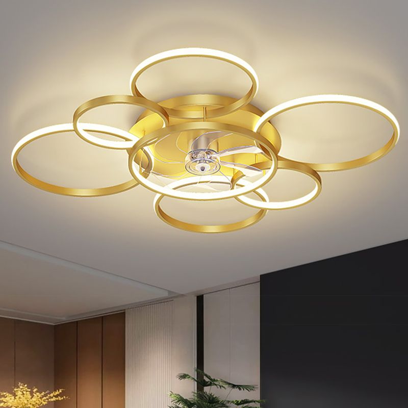 Arisha Circle & Crown Ceiling Fan with Light, 2 Colour/ 3 Style, L 46CM/90CM