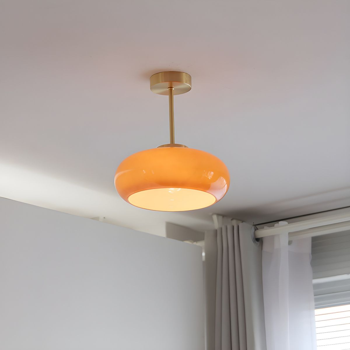 Sanna Modern Semi Ceiling Lamp, Round