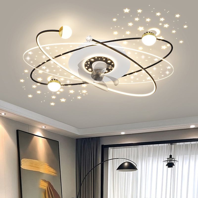 Madina Starry Ceiling Fan with Light, 3 Colour, DIA 110CM 