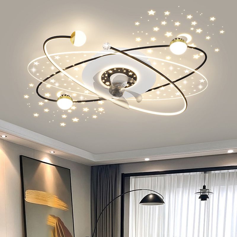 Madina Starry Ceiling Fan with Light, 3 Colour, DIA 110CM