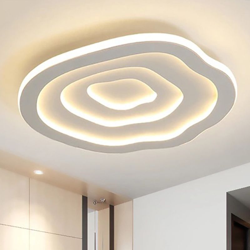 Quinn Ripple Designer Simple Ceiling Lamp, White