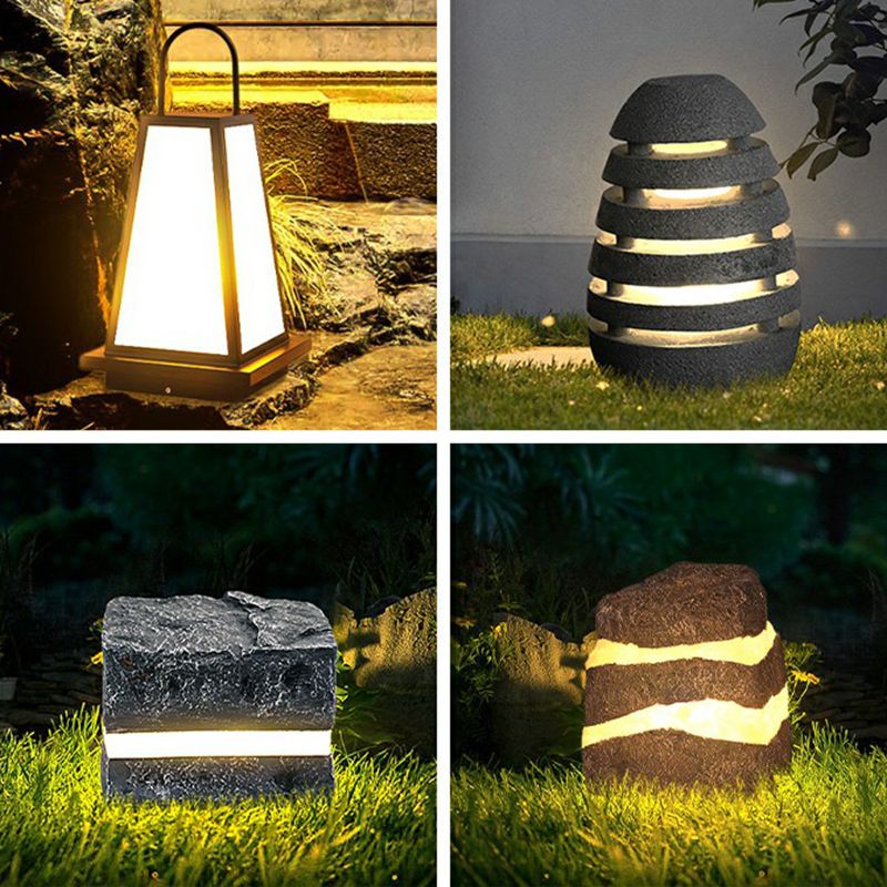 Pena Stone Outdoor Ground Light, 5 Style 