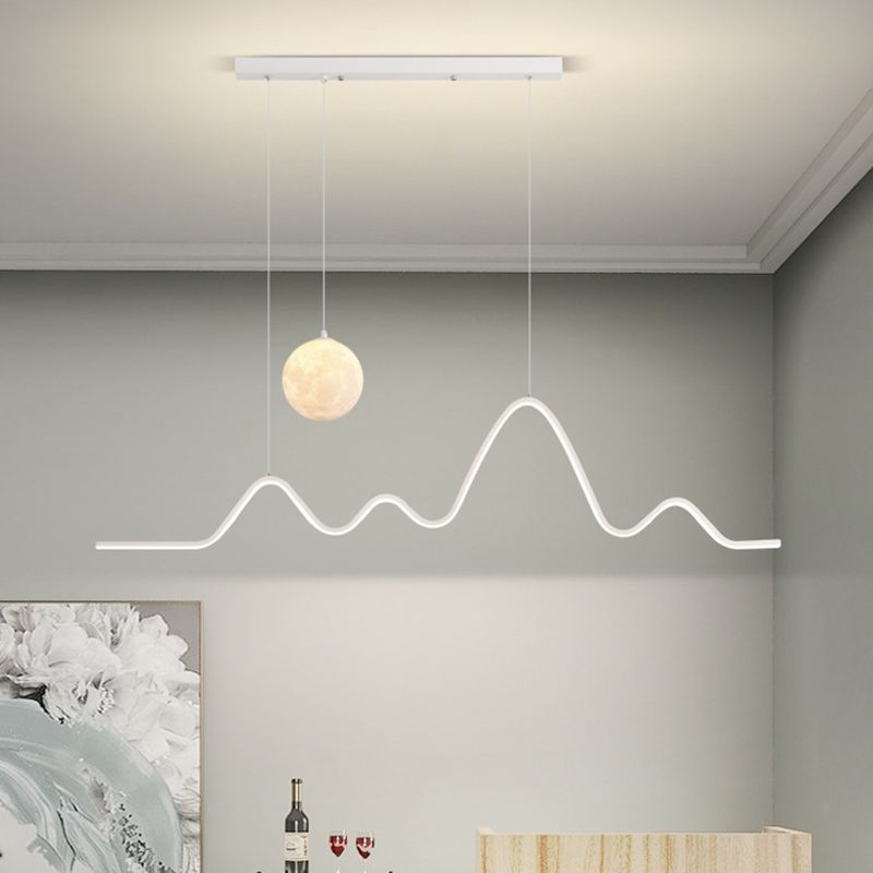 Louise Wave and Moon Pendant Lamp, 3 Colours, L 120CM 