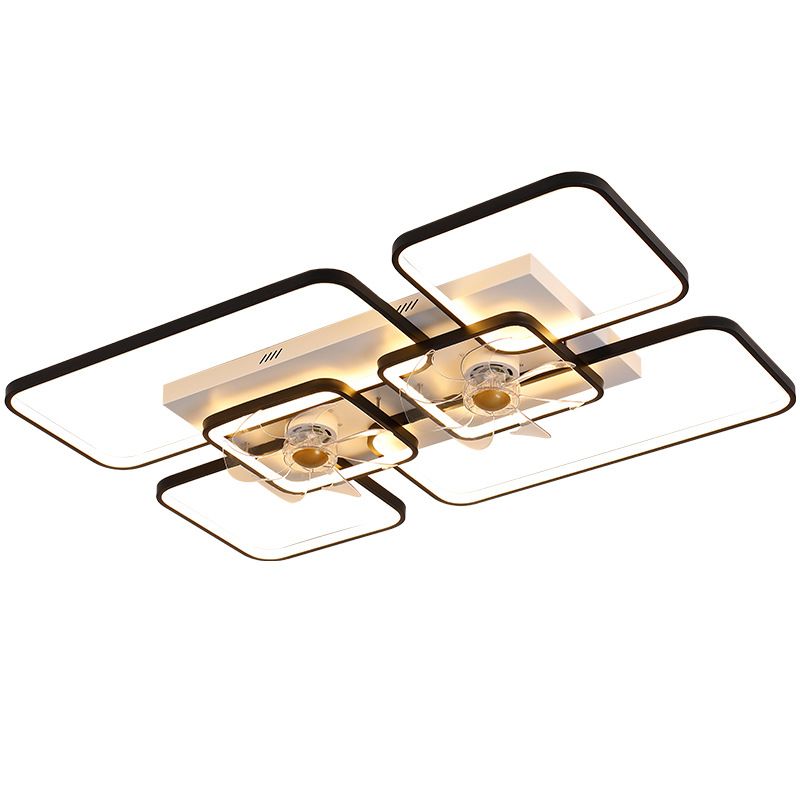 Lacey Rectangular Ceiling 2-Fans with Light, 2 Colour