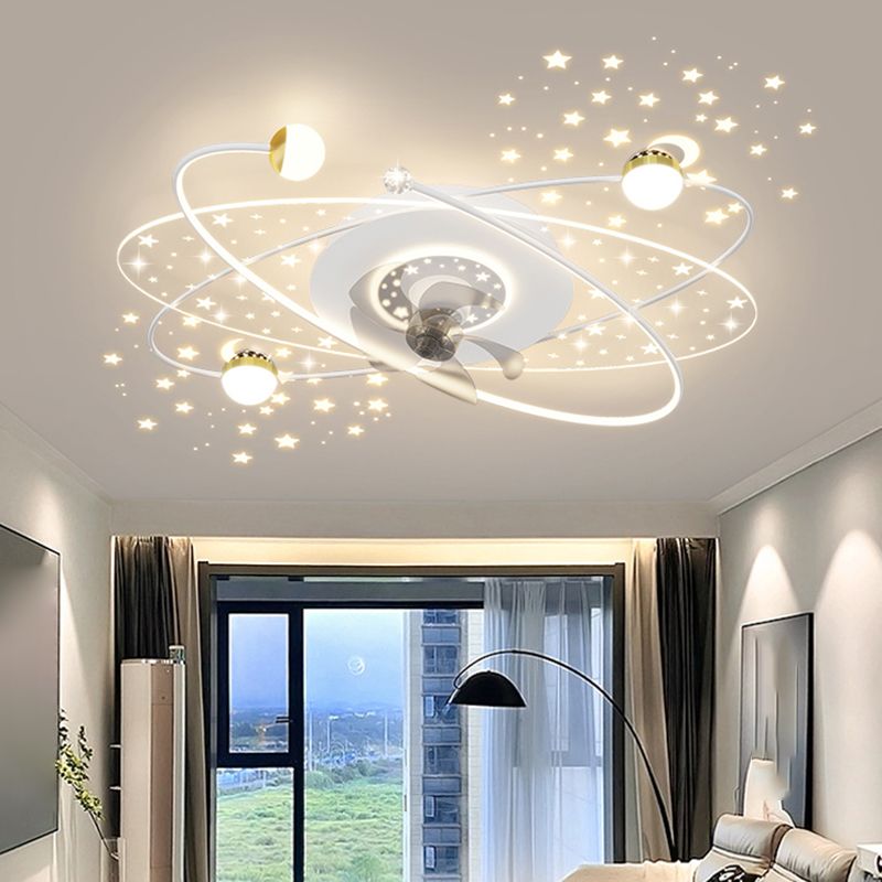 Madina Starry Ceiling Fan with Light, 3 Colour, DIA 110CM 