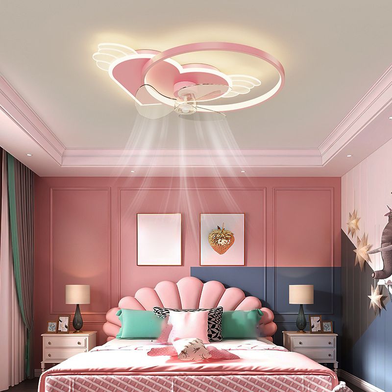 Minori Pink Heart Ceiling Fan with Light, DIM 56CM