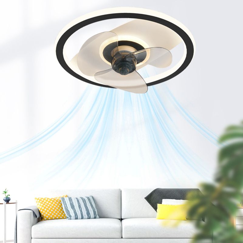 Edge Ring Black Ceiling Fan with Light, DIA 50CM 