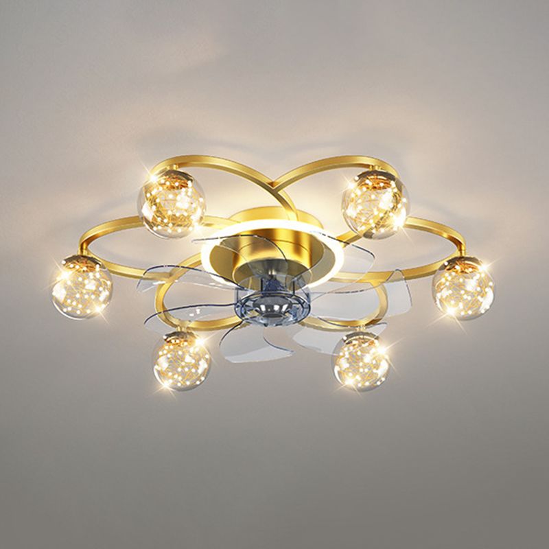 Madina Gold 7-Blade Starry Ceiling Fan with Light, DIA 58CM 