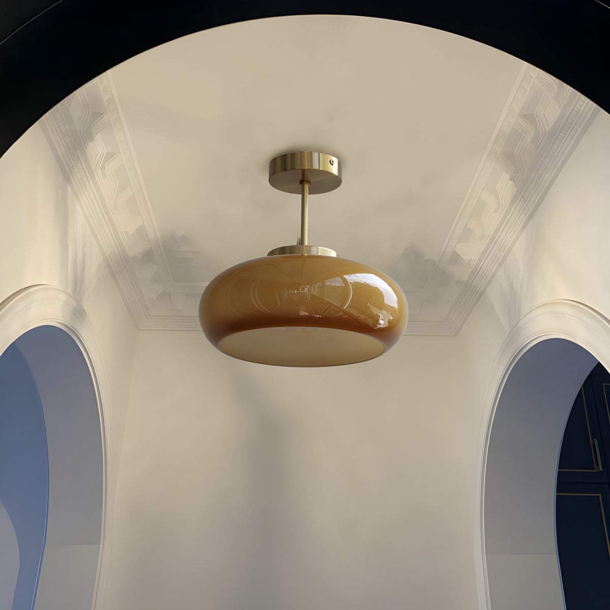 Sanna Modern Semi Ceiling Lamp, Round