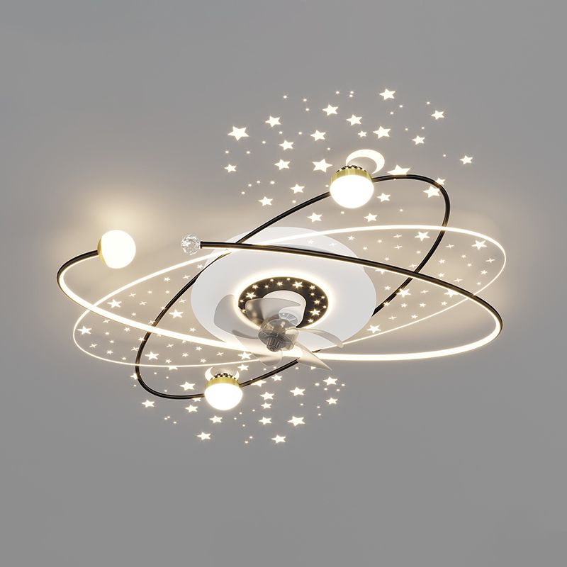 Madina Starry Ceiling Fan with Light, 3 Colour, DIA 110CM