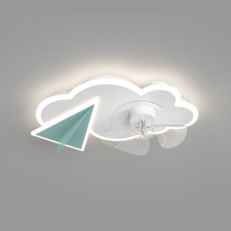 Minori Cloud & Plane Ceiling Fan with Light, 2 Colour, DIA 53/58CM