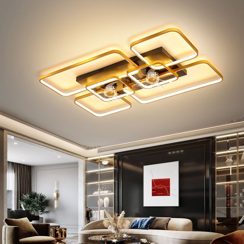 Lacey Rectangular Ceiling 2-Fans with Light, 2 Colour