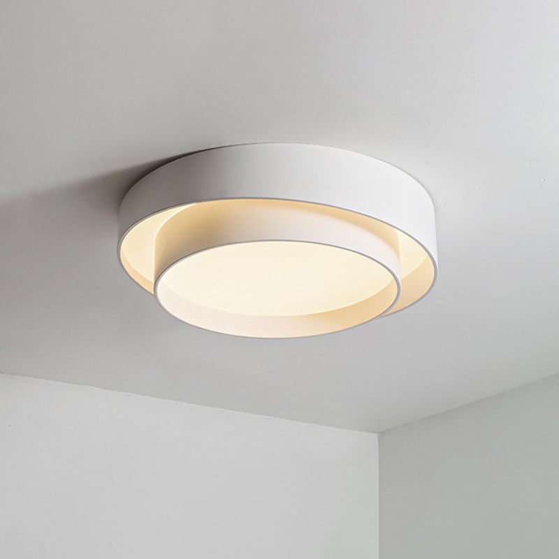 Quinn Nordic Art Deco White Circular Ceiling Lamp 
