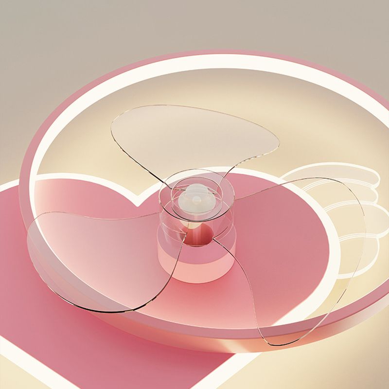 Minori Pink Heart Ceiling Fan with Light, DIM 56CM