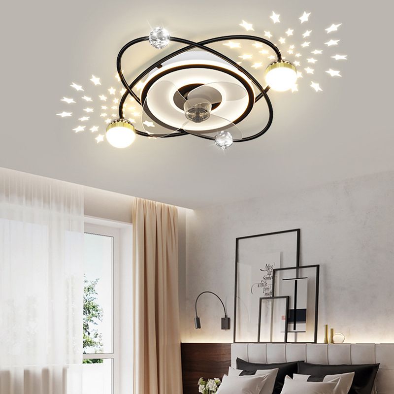 Minori 3-Blade Starry Ceiling Fan with Light, 2 Colour, DIA 55CM