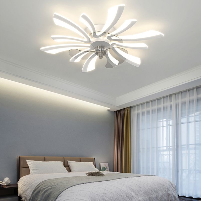 Hana Flower Geometric Ceiling Fan with Light, 3 Colour, 4 Style