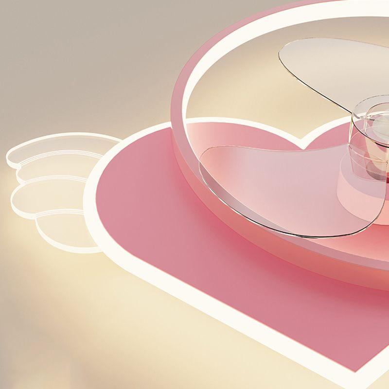 Minori Pink Heart Ceiling Fan with Light, DIM 56CM