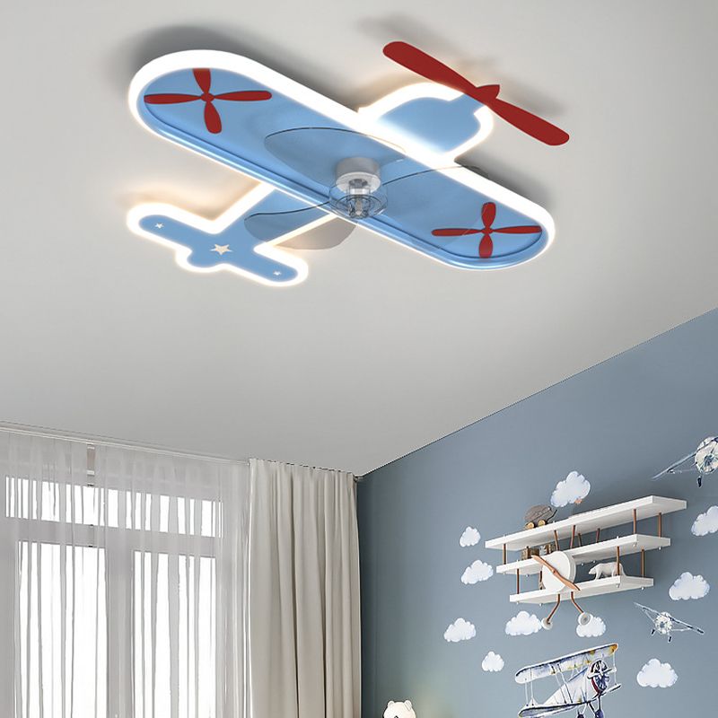 Minori Blue Plane Ceiling Fan with Light, L53CM