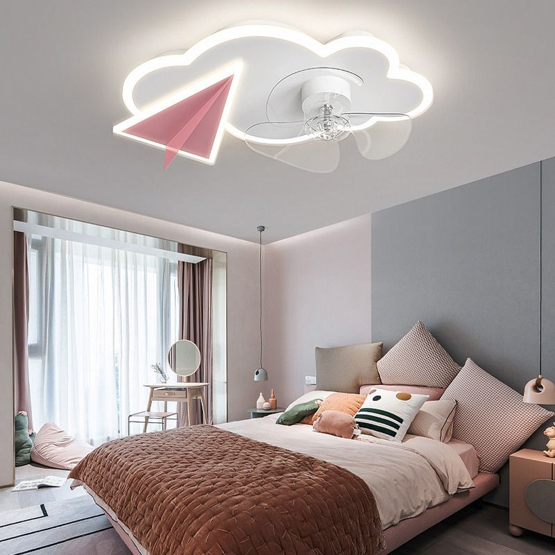 Minori Cloud &amp; Plane Ceiling Fan with Light, 2 Colour, DIA 53/58CM 