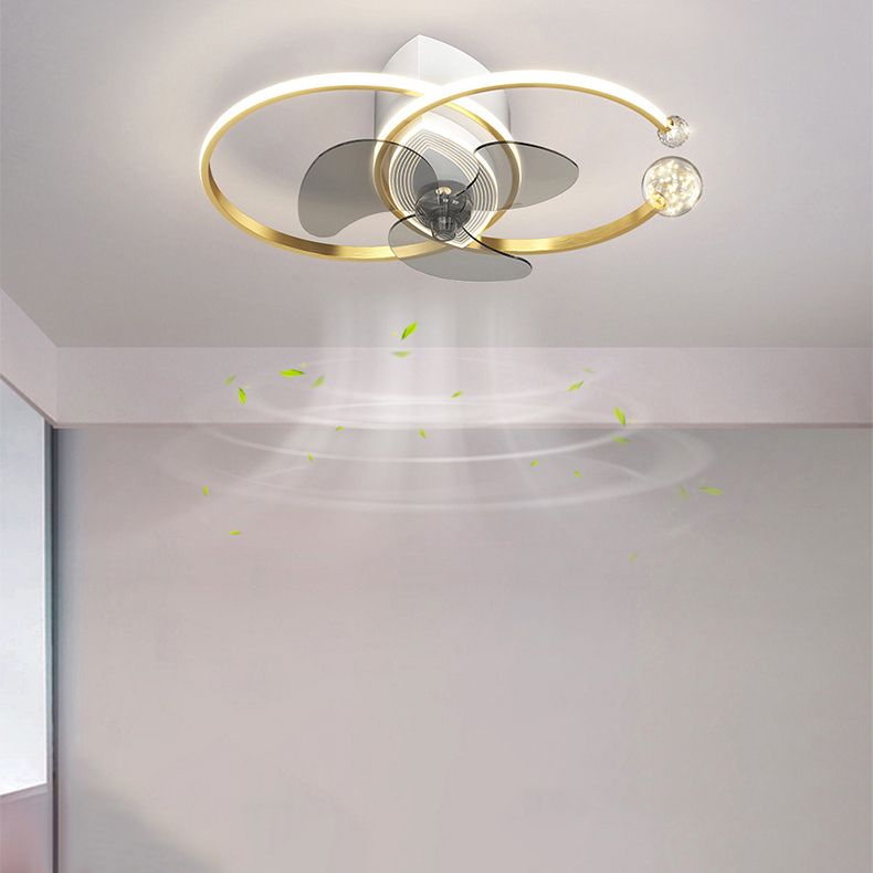Arisha Double-C 3-Blade Ceiling Fan with Light, 2 Colour, L70CM