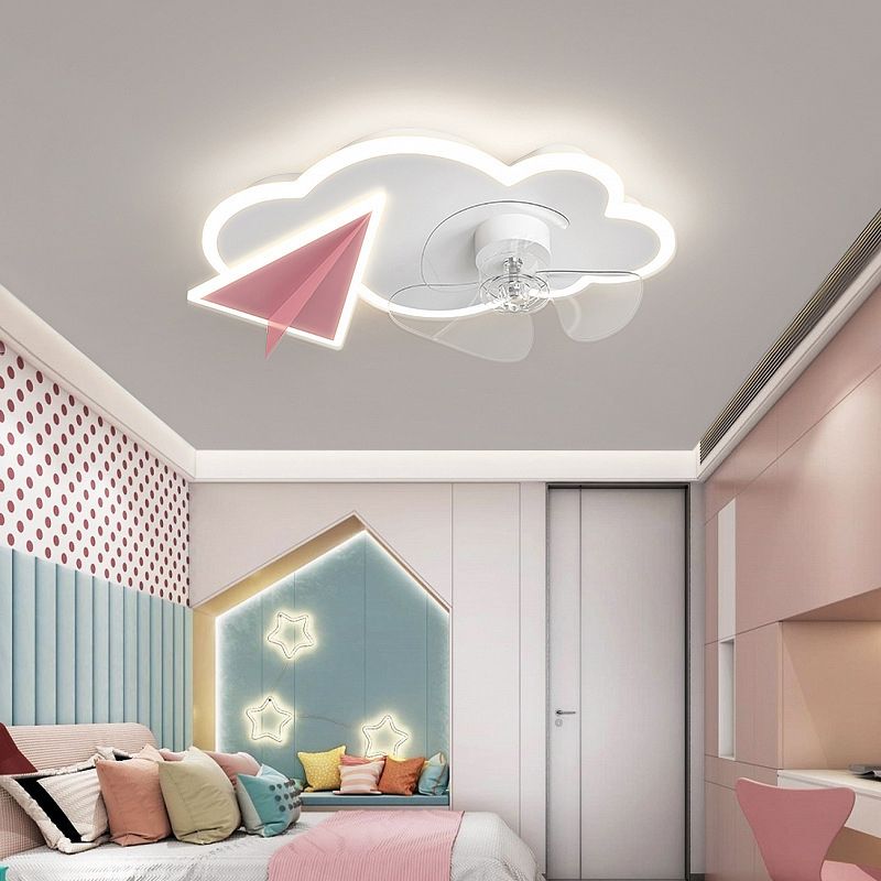 Minori Cloud &amp; Plane Ceiling Fan with Light, 2 Colour, DIA 53/58CM 