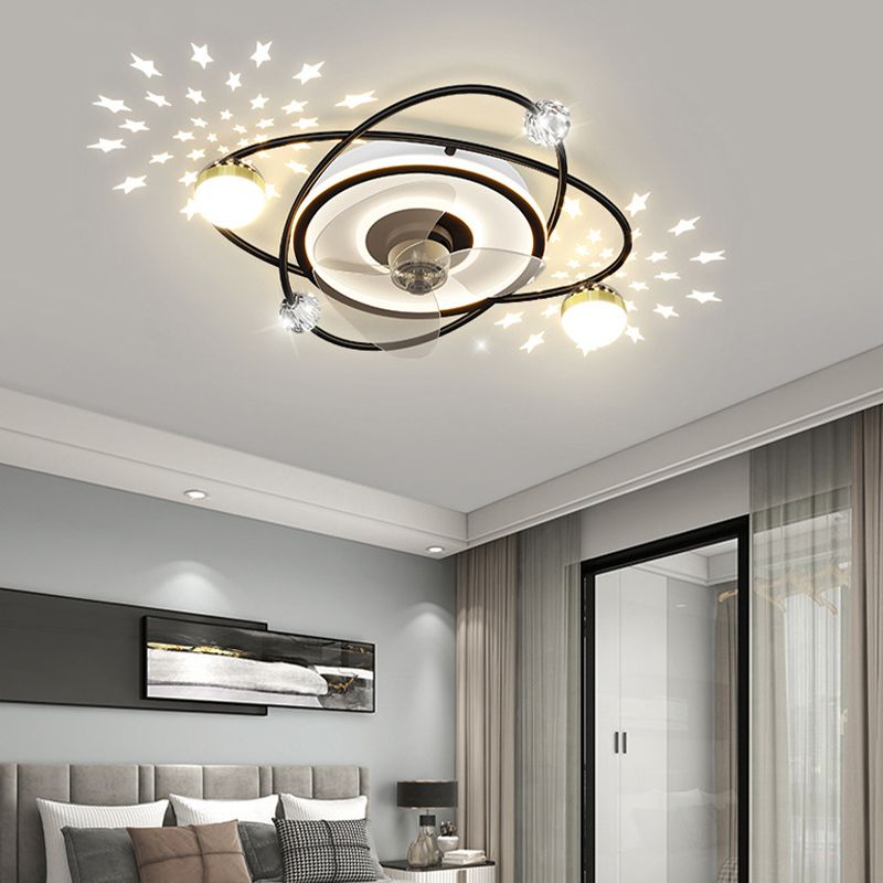 Minori 3-Blade Starry Ceiling Fan with Light, 2 Colour, DIA 55CM