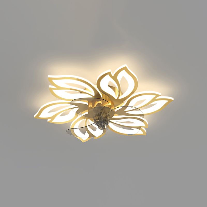 Hana Flower Geometric Ceiling Fan with Light, 3 Colour, 4 Style 