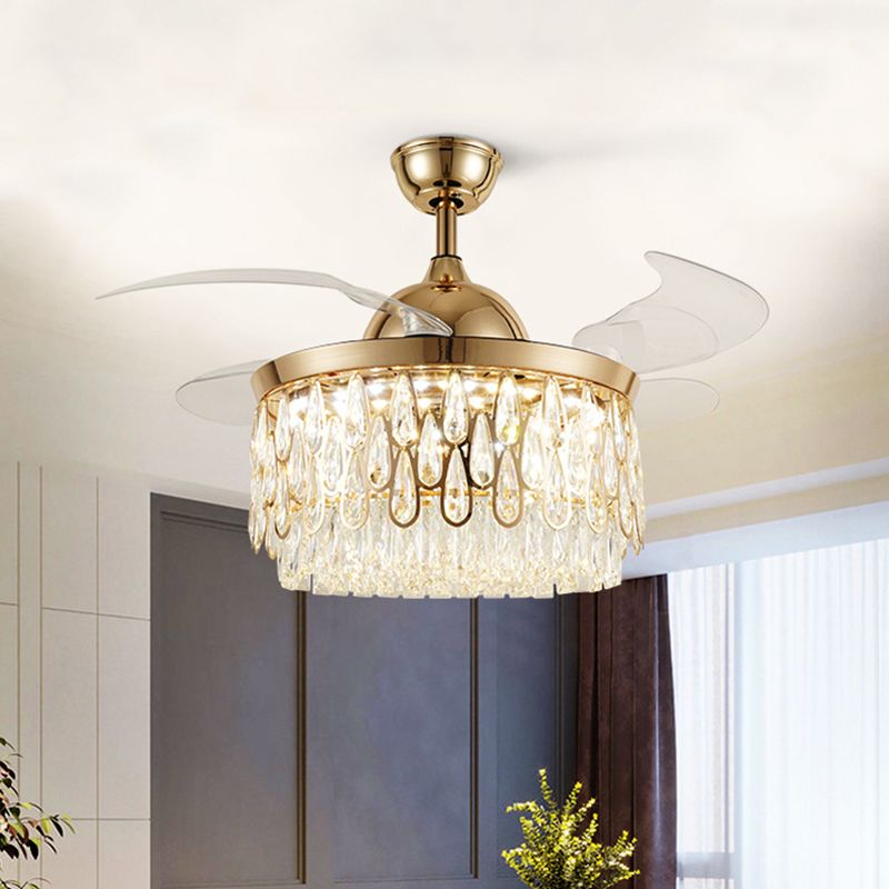 Kirsty Crystal Ceiling Fan with Light, DIA 107CM