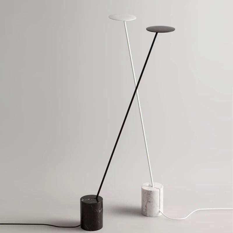 Valentina Nordic LED Floor Lamp, Black&amp;White, Metal&amp;Marble 