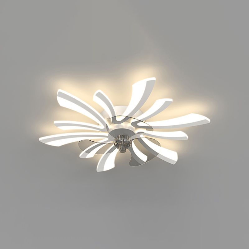 Hana Flower Geometric Ceiling Fan with Light, 3 Colour, 4 Style 