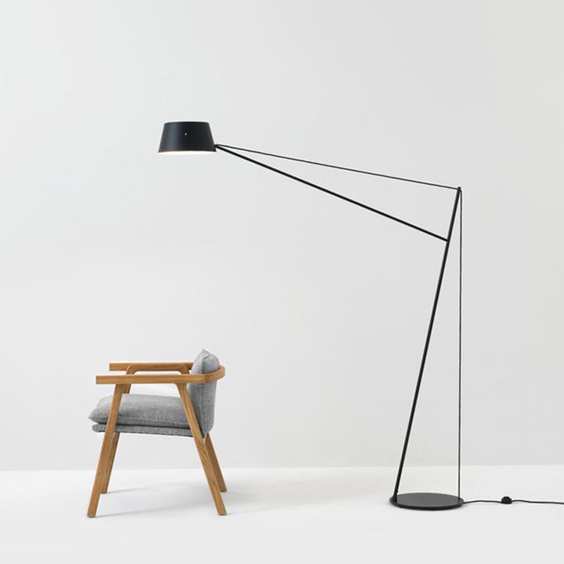 Salgado Moderne Arc Lineær Metal Gulvlampe, Sort