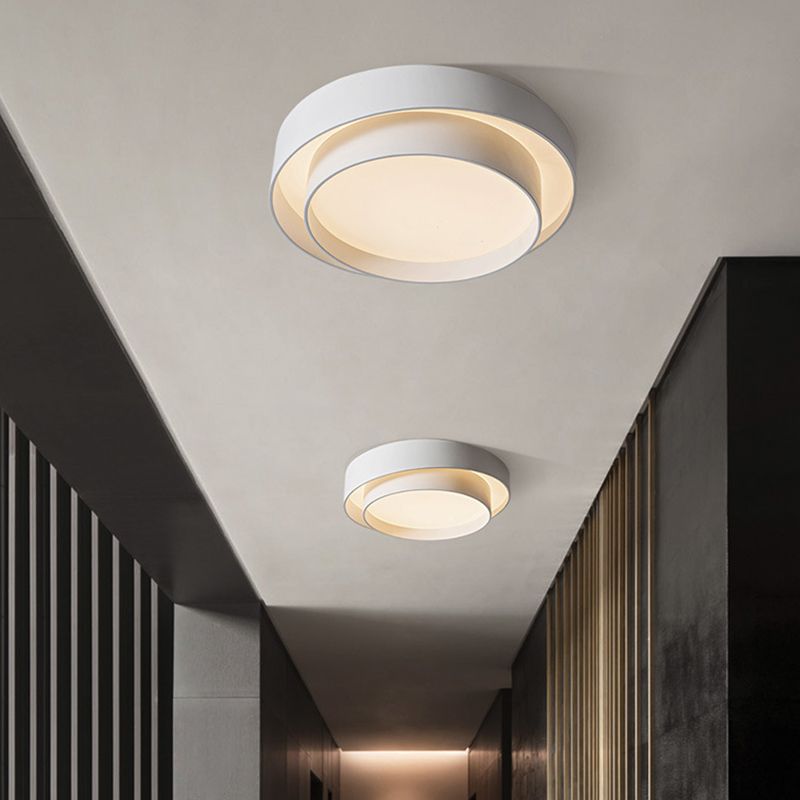 Quinn Nordic Art Deco White Circular Ceiling Lamp 