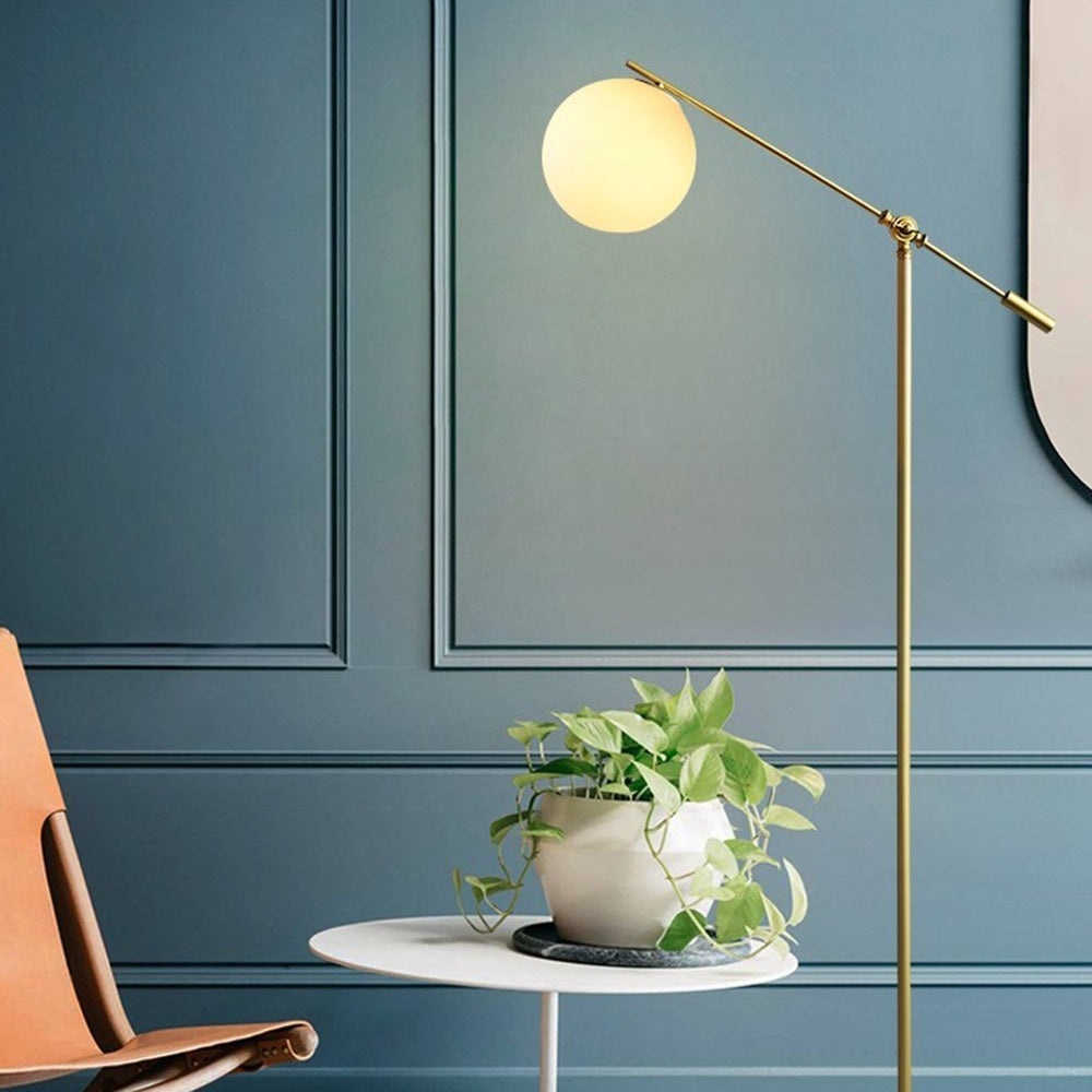 Valentina Bow Floor Lamp, Frosted Glass &amp; Metal