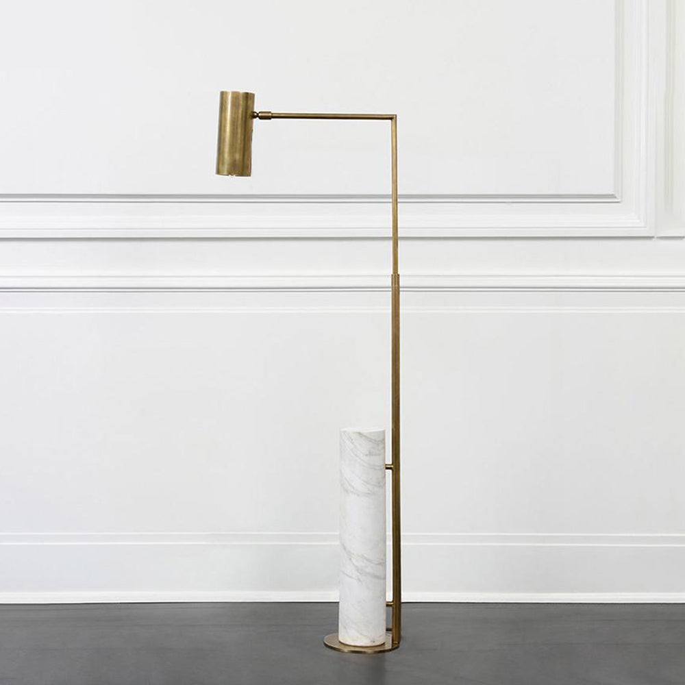 Salgado Minimalist Gold Floor Lamp, Metal &amp; Marble, Living Room
