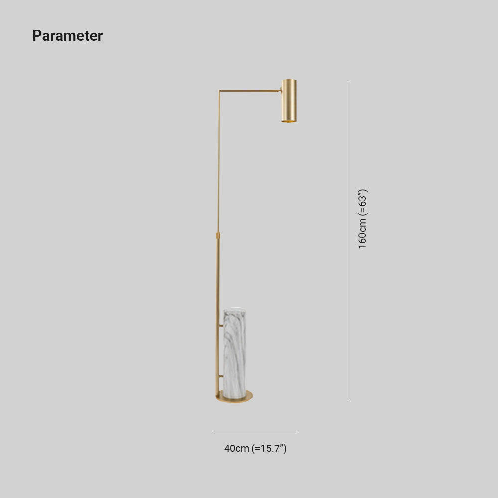 Salgado Minimalistisk Guld Gulvlampe, Metal & Marmor, Stue