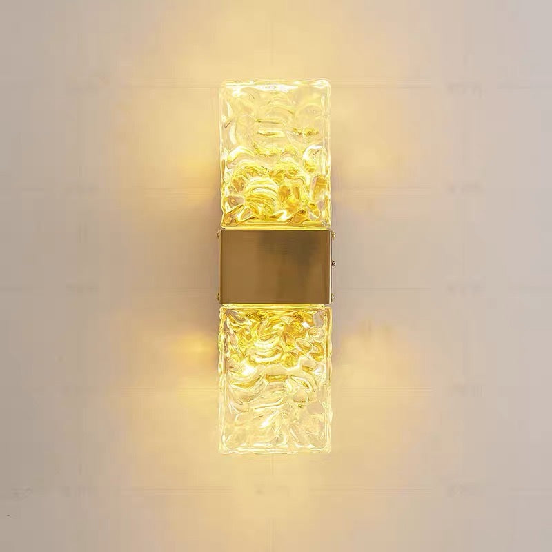 Water Grain Glass Luxury Light Decorative Wall Lamp Bedroom 