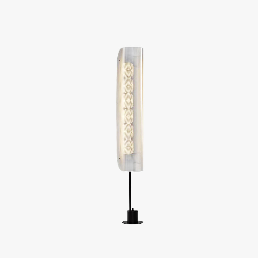 Salgado Nordic Minimalistic White Floor Lamp, Metal &amp; Acrylic