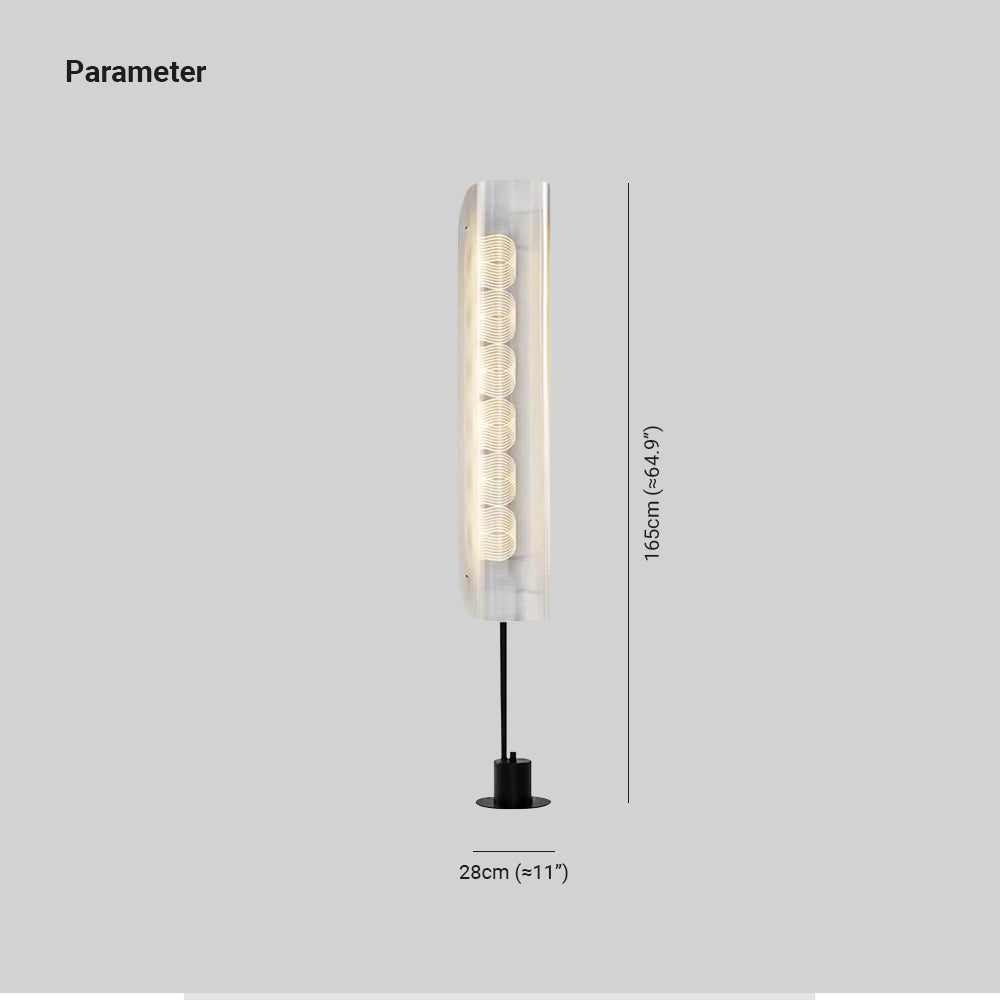 Salgado Nordic Minimalistic Hvid Gulvlampe, Metal & Akryl