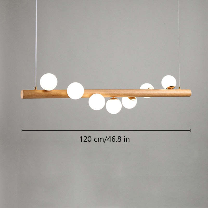 Valentina Pendant lamp Bubble, Wood &amp; Glass