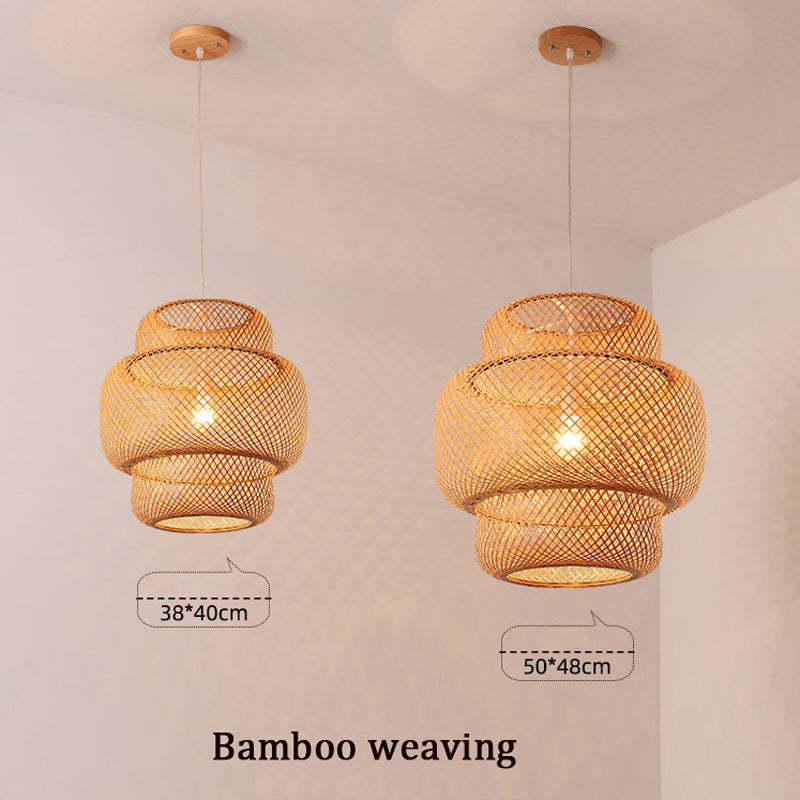 Japanese Stil Bambus Rattan Pendellampe - Las Sola-DK