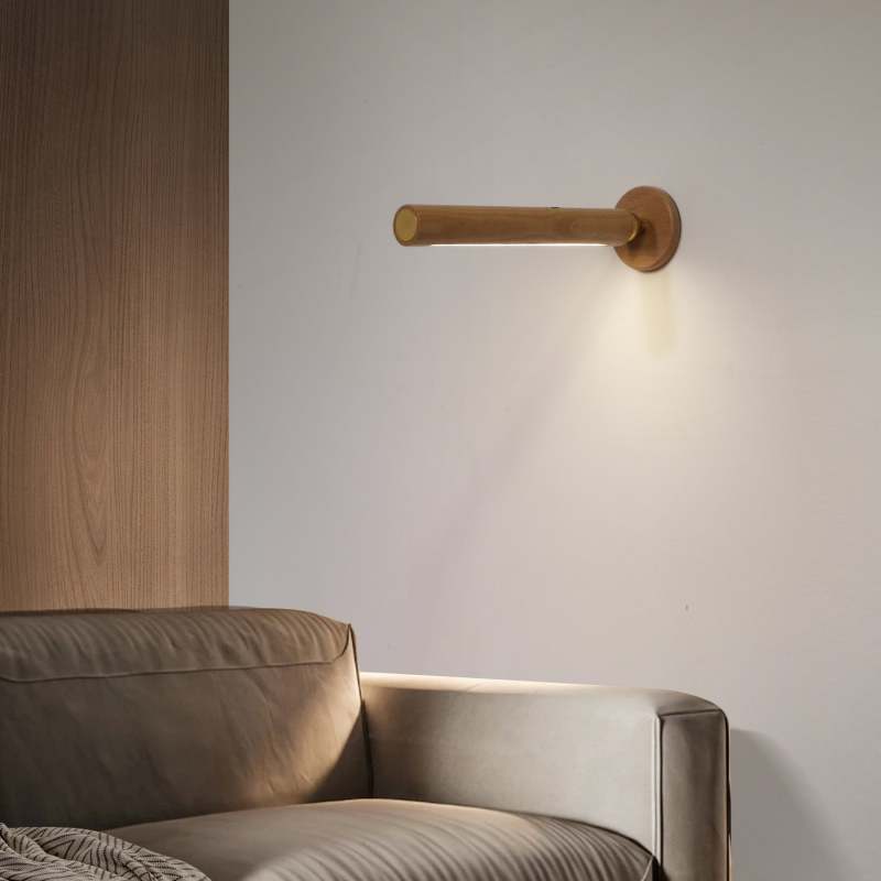 Ozawa Wood Metal Swivel/Removable Wall Lamp, Wood, Bedroom