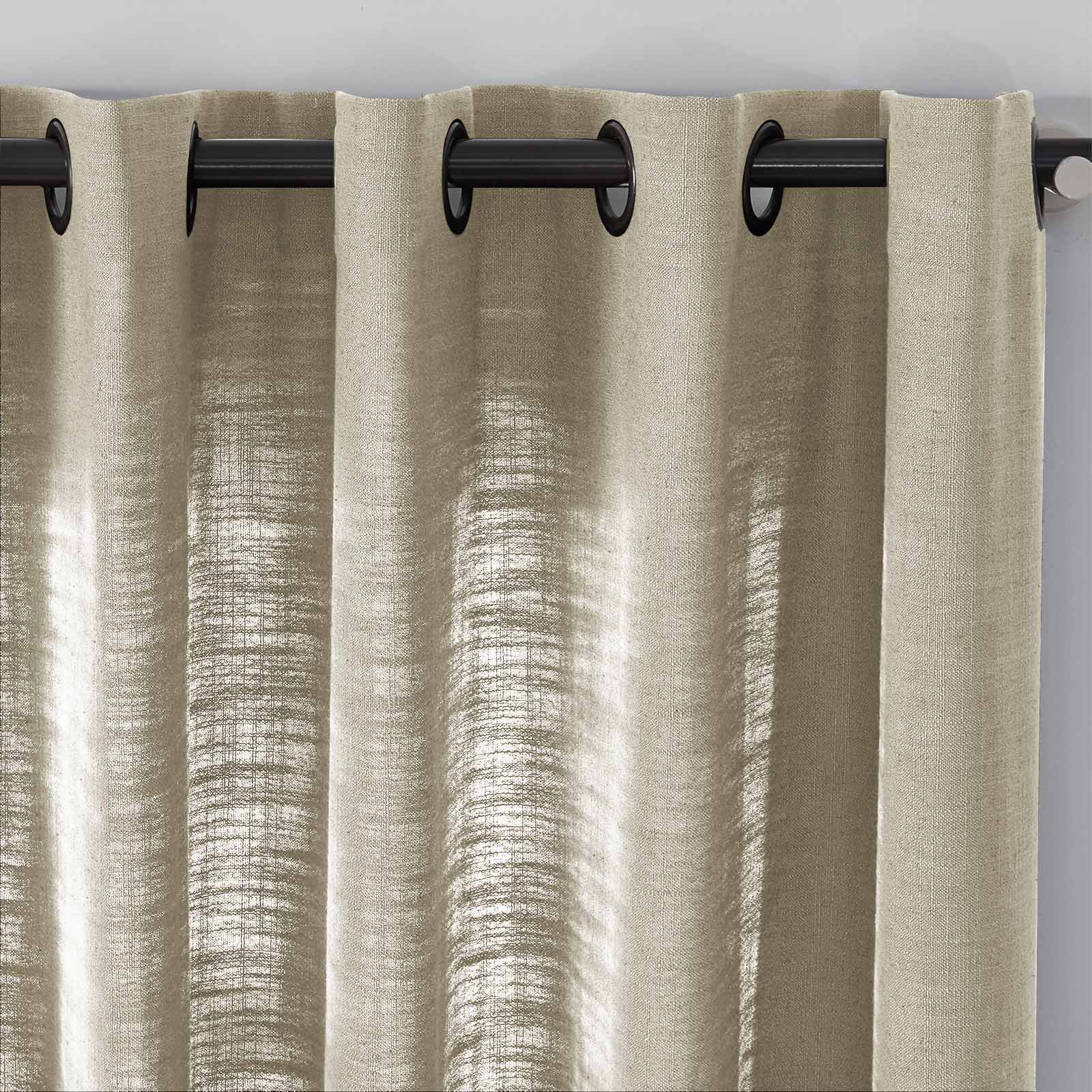 Loomy Design Colorful Linen Curtain with Rings, Living Room Eye 