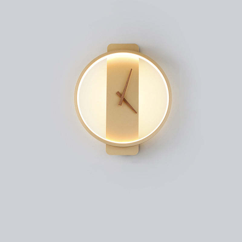 Nordic Clock Wall Lamp LED Bedroom/Living Room