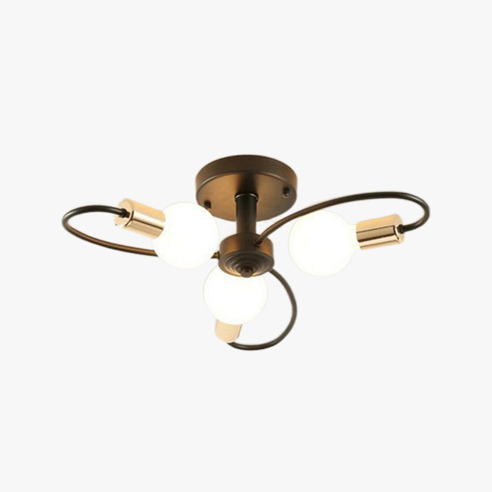 Valentina Modern Metal Ceiling Lamp, Black/Gold 