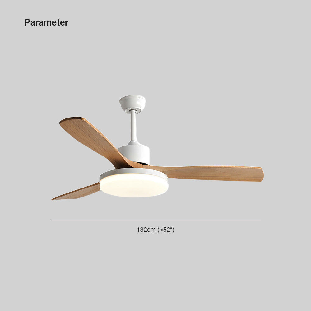 Haydn 3-Blade White Ceiling Fan with Light, Metal & ABS, DIA132CM