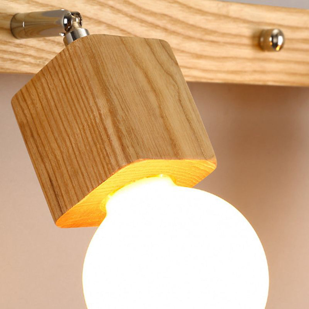 Ozawa Modern Firkantet Kloden Metal/Træ Væglampe, Forfængelighed Lys