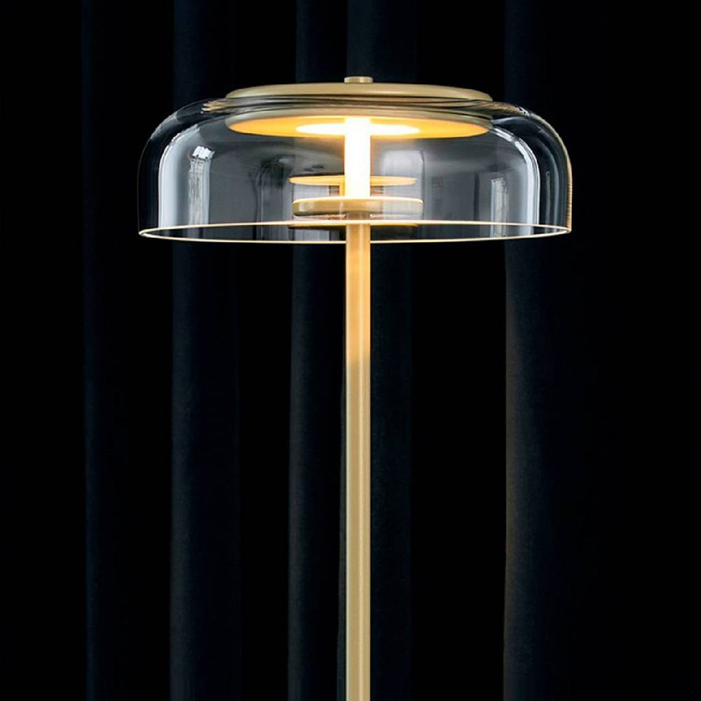 Salgado Transparent gulvlampe, metal og glas, 2 farver
